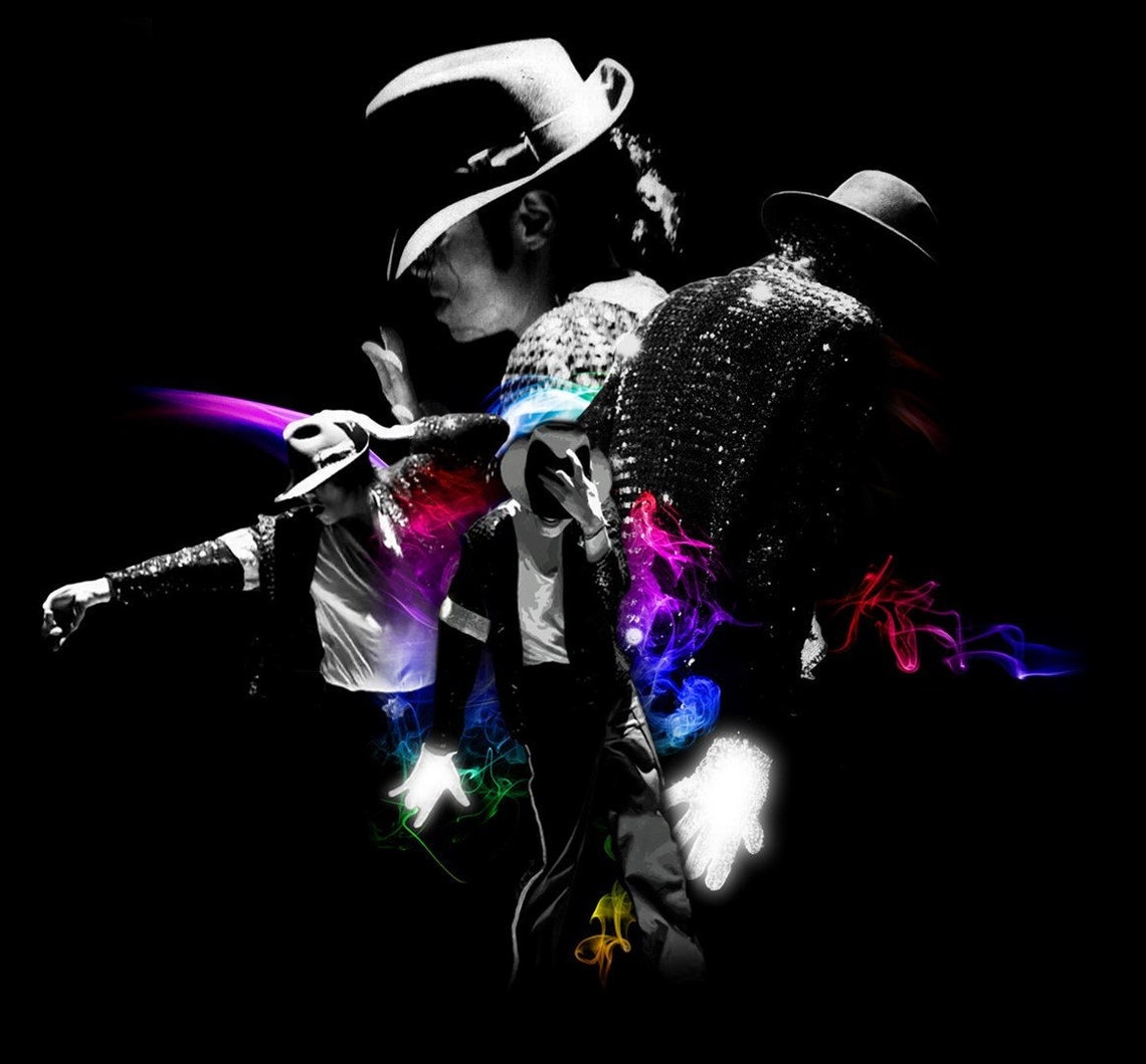 Neon Michael Jackson Panel Fabric Dashboard Printed Fabric Etsy