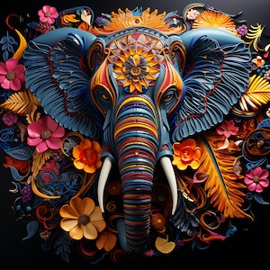 Afrikanischer Elefant Panel Stoff | Posterstoff | Stuhlpolster | Wohnkultur | Panel-Stoff | Tier Wandkunst Stoff | Wand Kunst Dekor