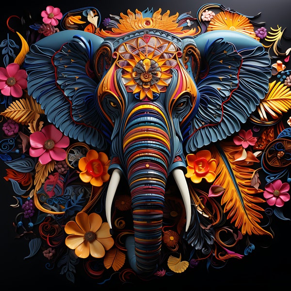 Tissu à empiècement éléphant d'Afrique | Tissu pour affiches | Rembourrage de chaise | Décoration d'intérieur | Tissu à panneaux | Tissu d'art mural animaux | Décoration d'art murale