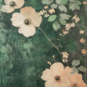Vintage florals Panel Fabric, Poster Fabric, Wall Art Fabric, Decorative Print Fabric, Bag Vintage Decor, Floral Home Decor