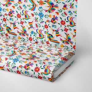 Colorful Mexican Steppes Fabric | Mexico Fabric by the yard | Sewing Fabric | Polyester Fabric | Upholstery Fabric | Mexico Otomi 140cm wide