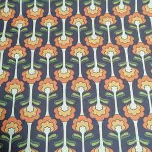 29-Vintage Blumen Stoff Meterware | 40er 50er 60er Jahre Stoff | Wohnkultur | Polsterung Polyestergewebe | Möbel Vorhang Sofa Heimtextil