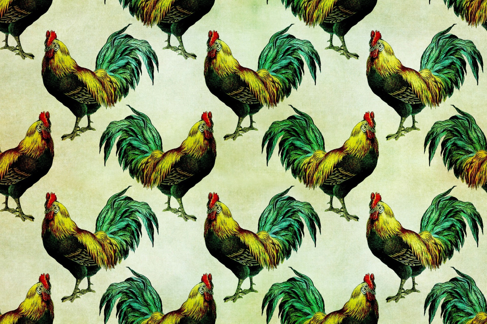 Rooster Hen Vintage Fabrics Upholstery Home Decor Sofa Etsy