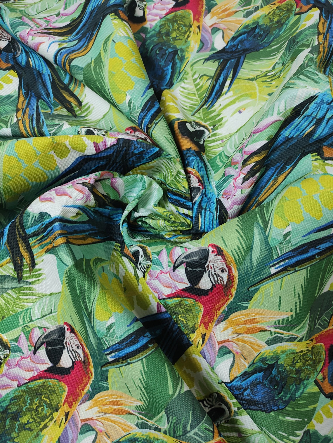 Pastel Color Parrot Print Upholstery Fabric by the Yard Home - Etsy