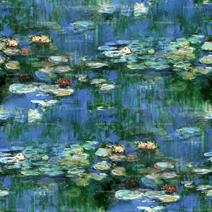 NEW!!! Works Of Claude Monet Panel Fabric | Poster Fabric | Chair Upholstery | Home Decor | Claude Monet Panel Fabric |  Block Fabric