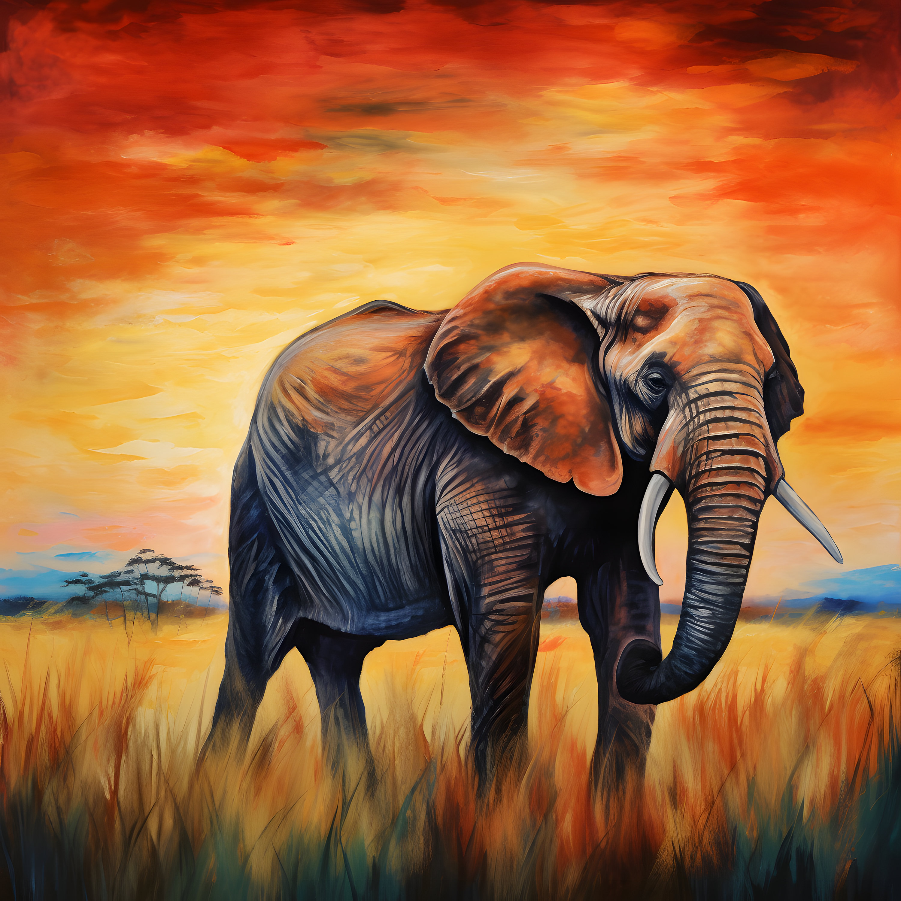 エレファントサバンナファブリックパネル：室内装飾と壁アート - Etsy 日本