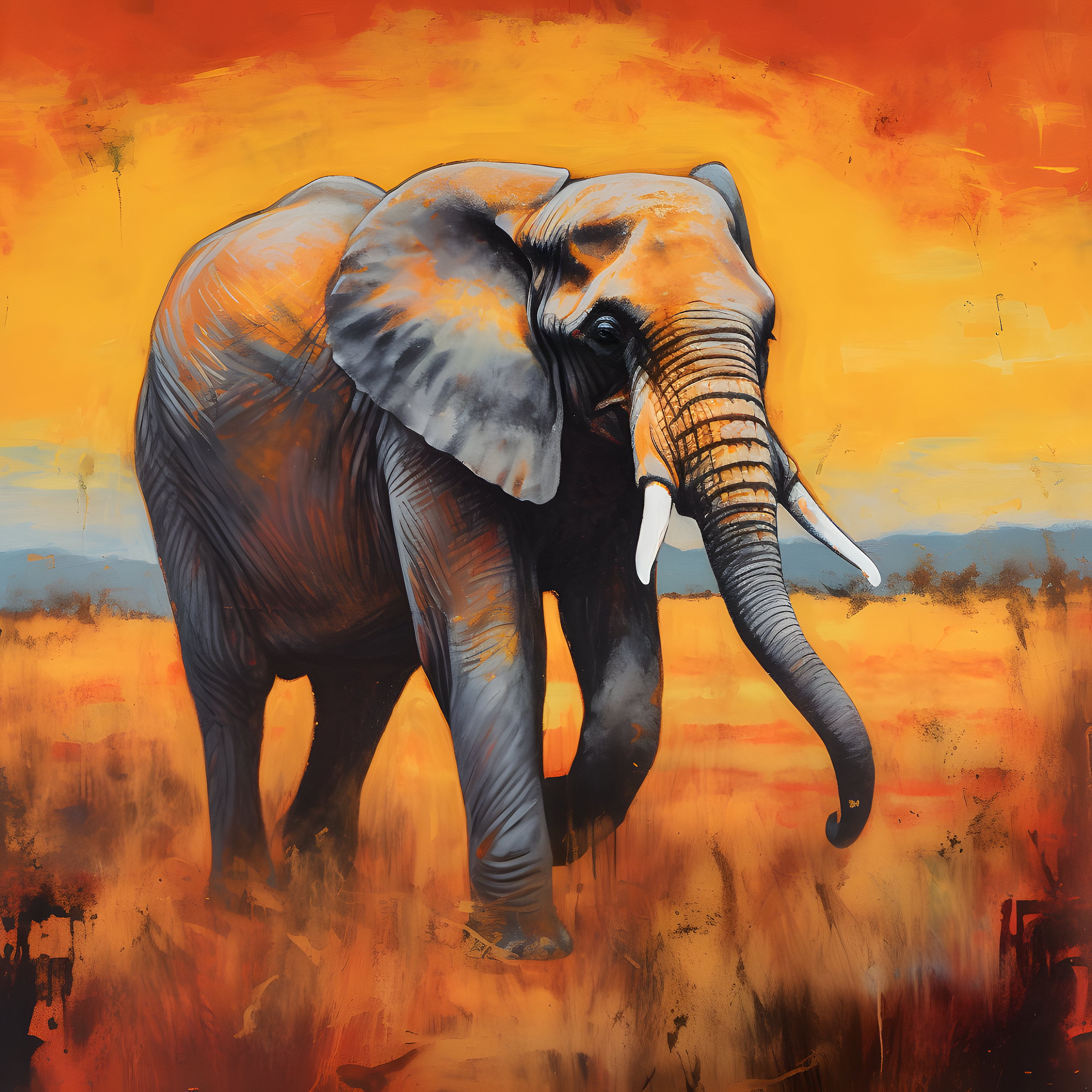 象　アート　ファブリックパネル 絵画 ファブリック ゾウ 象 パネル アート キャンパス 絵 30×60