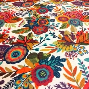 Colorful Flowers Upholstery Fabric | Autumn Fabric | Chair Upholstery | Polyester Fabric | Curtain | Berjer Upholstery | Sewing Fabric