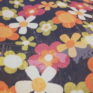 Floral Polyester Fabric: 60s Style Upholstery, Drapery, Home Decor