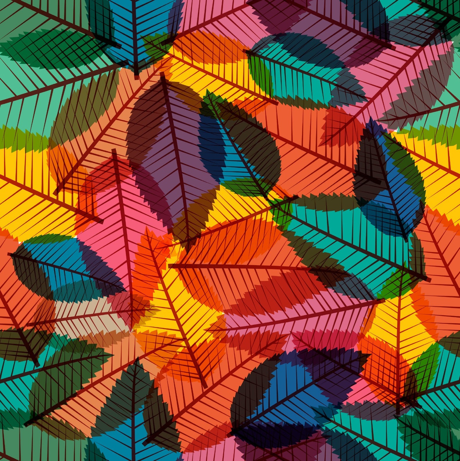 Multicolor Leaves Print Upholstery Fabric Drapery Fabric Etsy