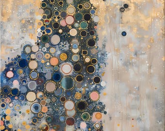 Klimt Inspired Fabric Panel: Artistic Polyester Upholstery