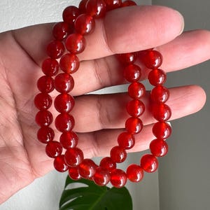 Carnelian Bracelet, Radiant Energy 8mm Natural Carnelian Beaded Bracelet for Confidence, Courage  and Vitality Root & Sacral Chakra Healing