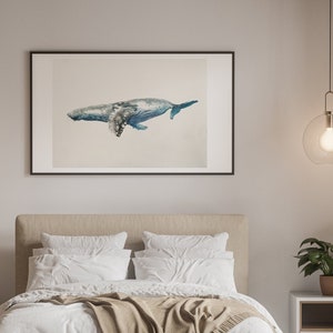Ballena Acuarela Pintura original Impresión artística en acuarela