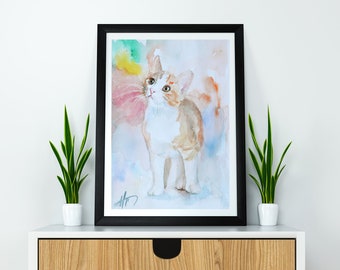 Custom Pet Portrait Custom Dog/Cat Portrait Custom Pet Painting Original Watercolor Painting