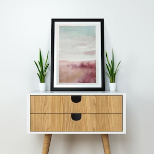 Acuarela Tonos terrosos Paisaje abstracto Pintura original Bellas artes Decoración de pared
