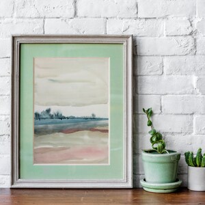 Watercolor Earthy Tones Abstract  Landscape Original Painting Fine Art Wall Decor