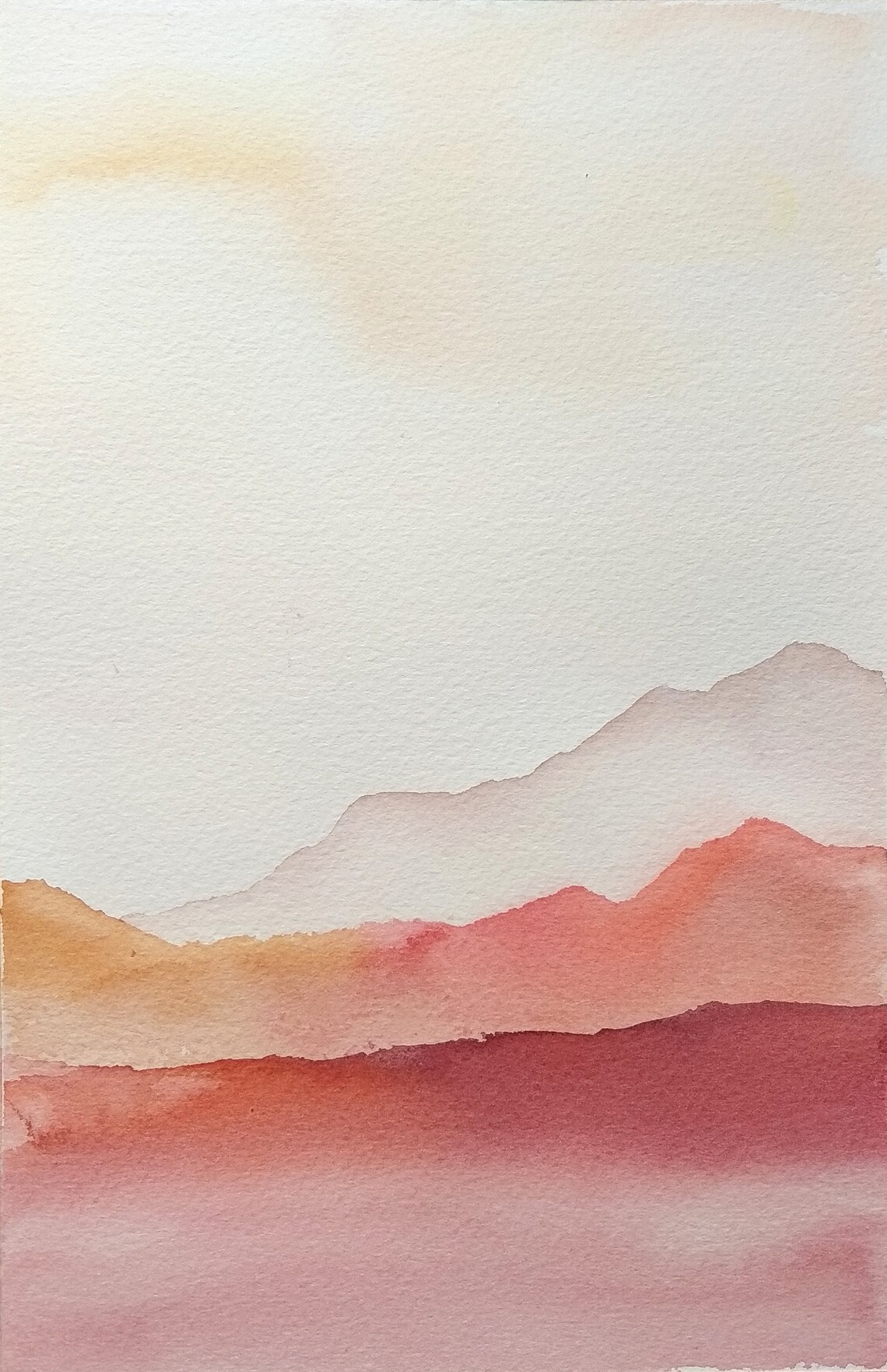 Wall Decor, Landscape Watercolor Painting, Set of 2 Neutral Wall Art, Abstract Painting, Wall