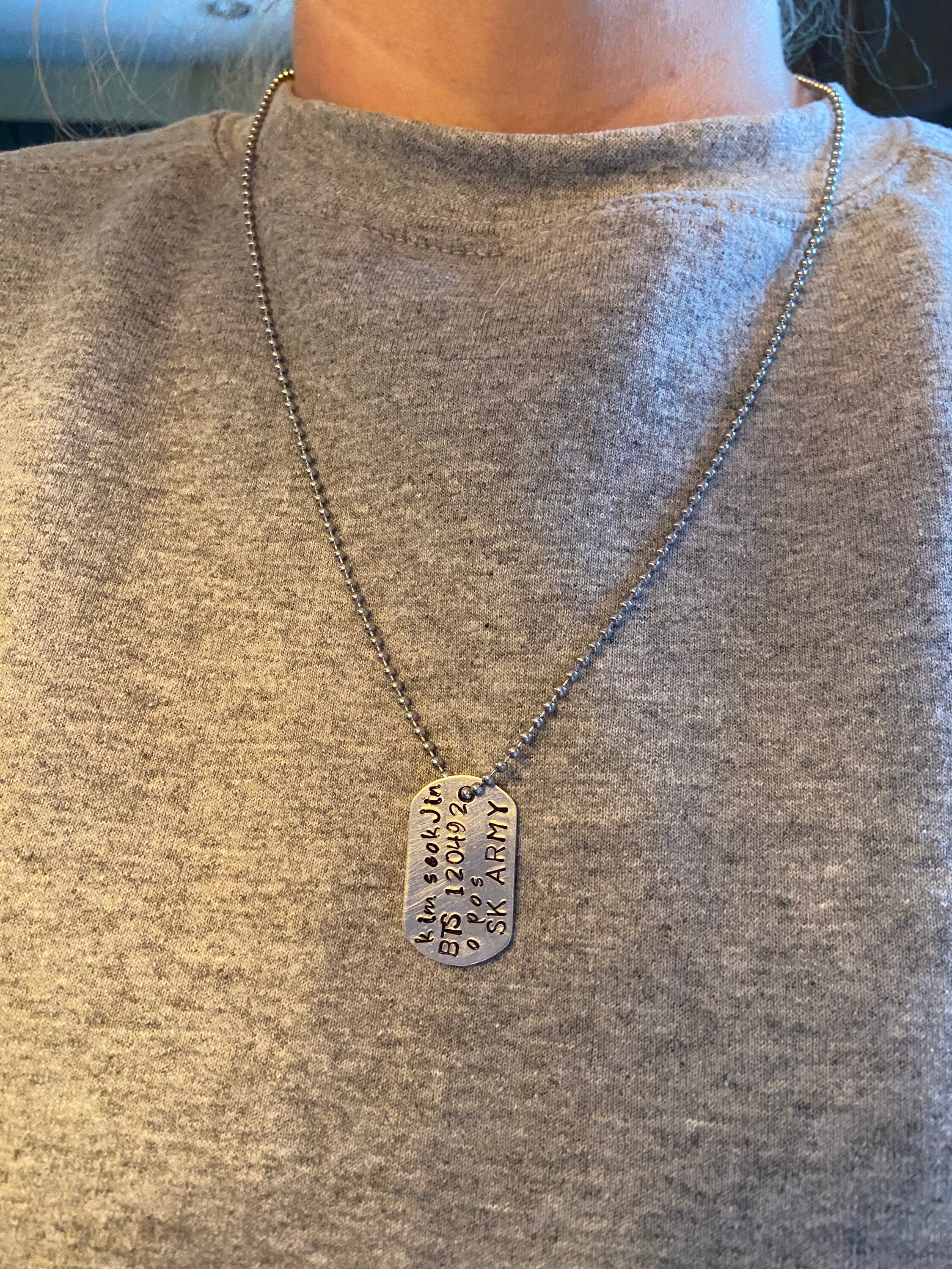 JIN Military Style Dog Tag Necklace - Etsy