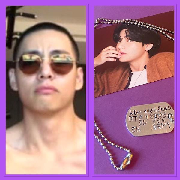 Taehyung Military style Dog Tag