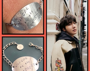 J-Hope On The Street inspired stamped chain bracelet