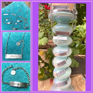 NEW! Stamped Bias Bracelet or Necklace