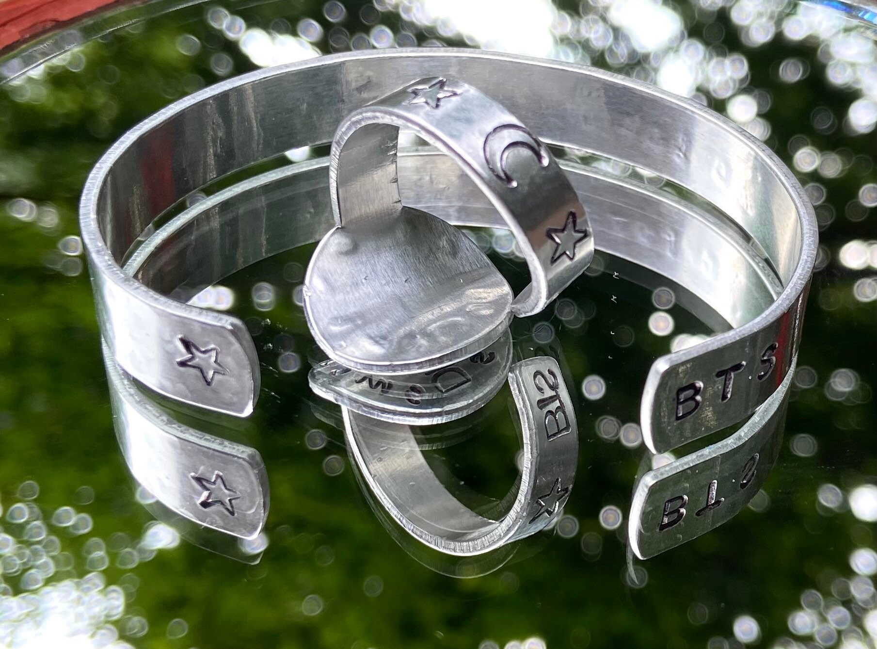 bts SHINE DREAM SMILE Stamped Metal Bracelet or Ring - Etsy