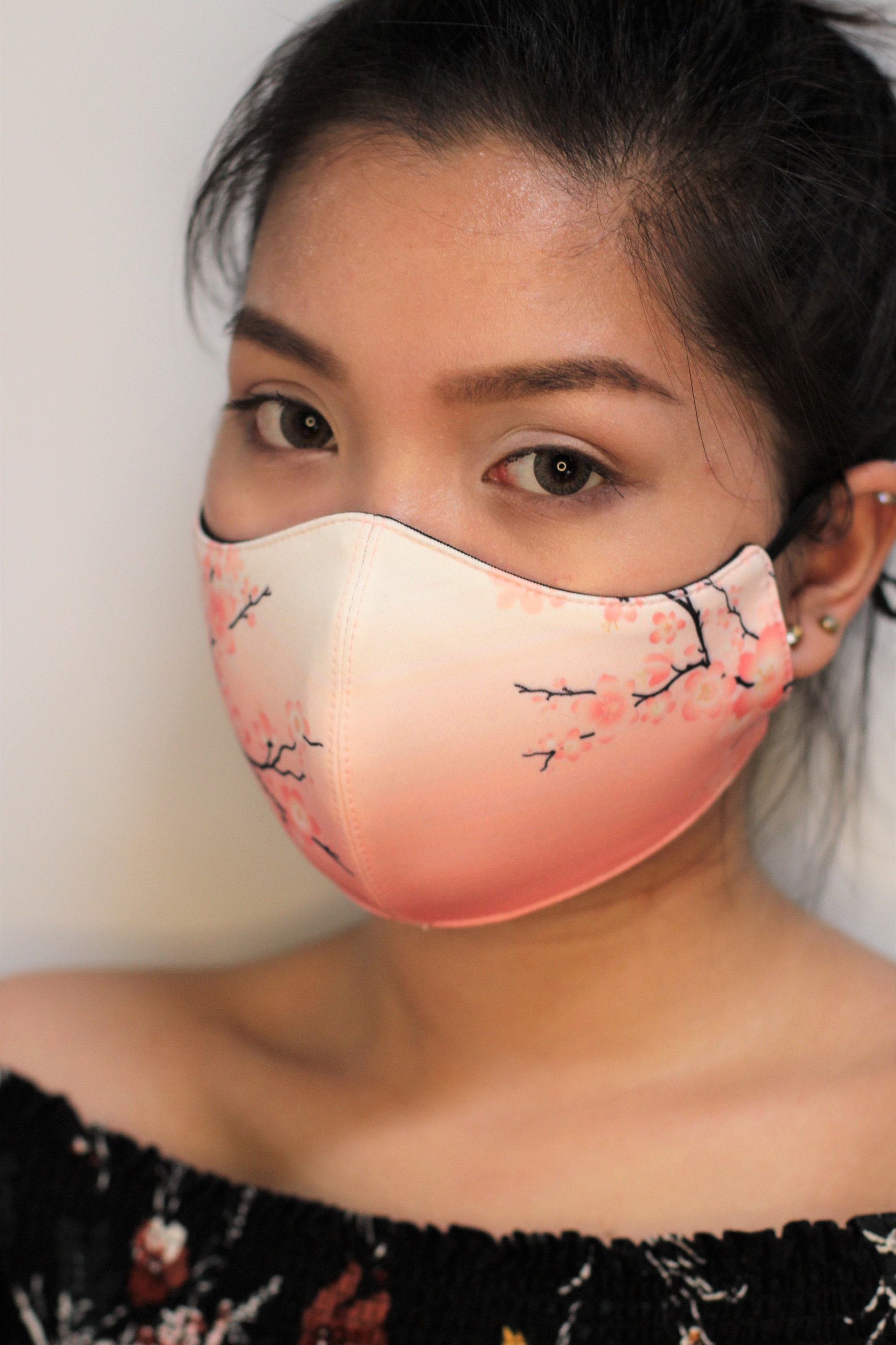 Sakura Cherry Blossom Face Mask With Filter Pocket Etsy