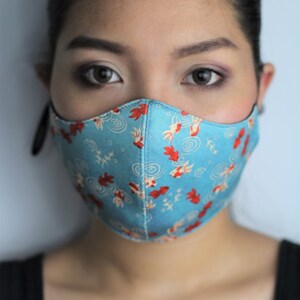 Koi Fish Face Mask with filter pocket.