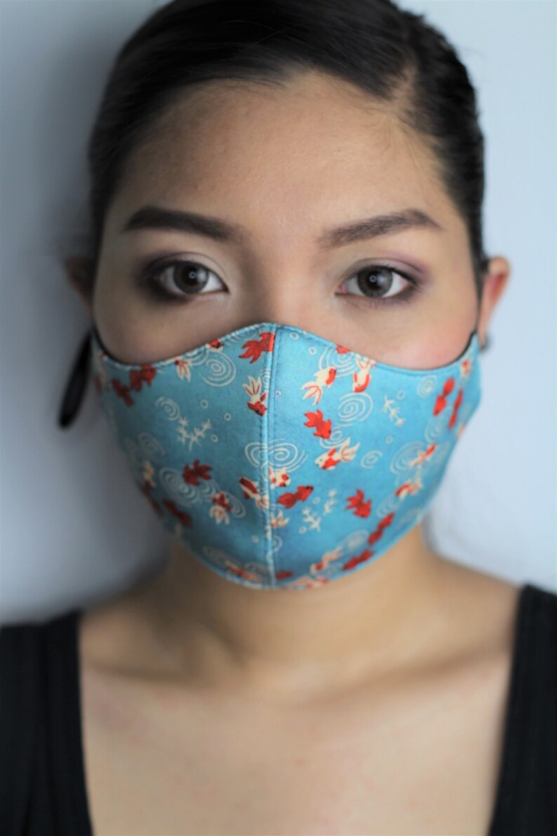 Koi Fish Face Mask with filter pocket.