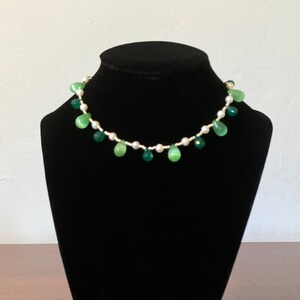 Green Teardrop Choker Necklace