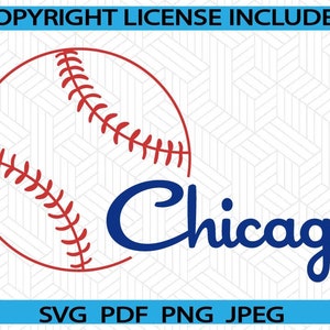 Chicago Beisebol SVG, PNG, PDF, Jpeg | Filhotes| Chi | Cidade | Download digital | Cortar arquivo | Cricut | Download instantâneo | Ferro, ligado Clipart