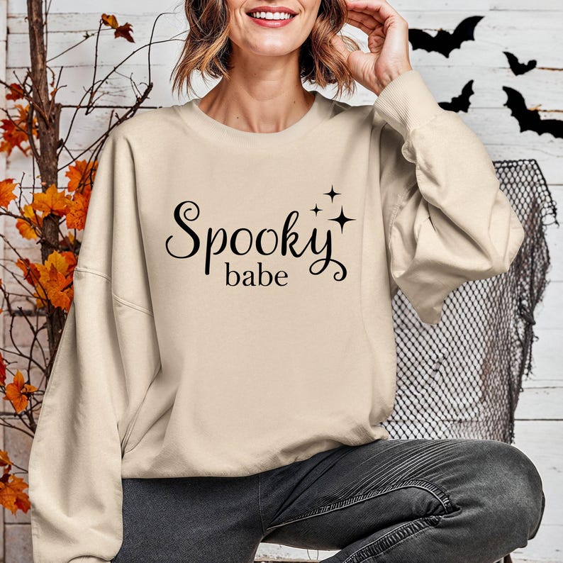 Simply Love Full Size SPOOKY BABE Graphic Sweatshirt