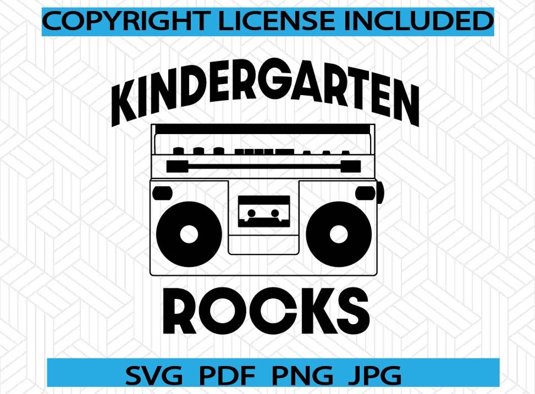 Kindergarten Rocks SVG | PNG PDF Jpg | Back to School | Education ...