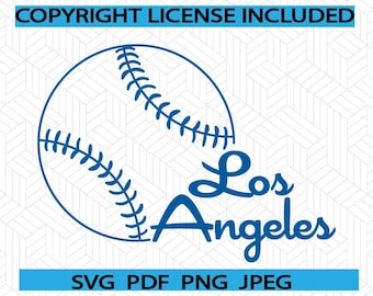Archivo SVG de béisbol de Los Ángeles, archivo de corte de los Dodgers (descarga digital)