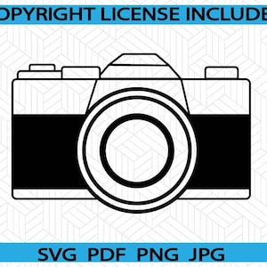 SLR Kamera SVG | PDF Png JPG | Foto | Fotografie | Folie | Sofortdownload | Digitaler Download | Schnittdatei | Cricut | Silhouette
