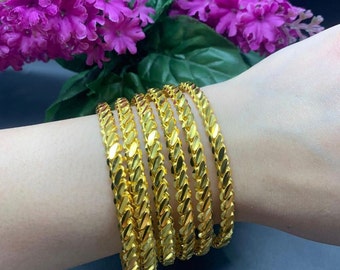 Adana üclü Birma Bilezik DEMO Altin gouden armbanden 22K verguld 7 mm