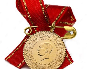 Ceyrek Altin Münze Gold Damenschmuck Altin Kolye Goldmünze