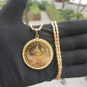 5li Besibirlik Resat Dorika Necklace Gold Women&#39;s Jewelry Altin Kolye Gold Coin 60 cm