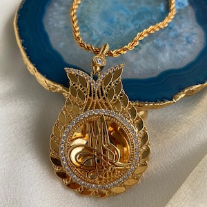 Tugra Osmanli Altin Gold Kolye Necklace Double Barley (60 cm)