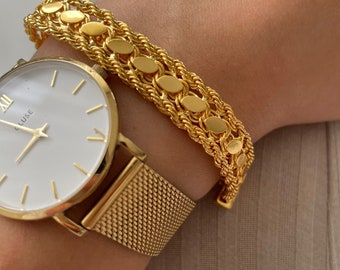 Arpa Barley Bracelet Gold Women's Jewelry Necklace Bangles Altin Bileklik