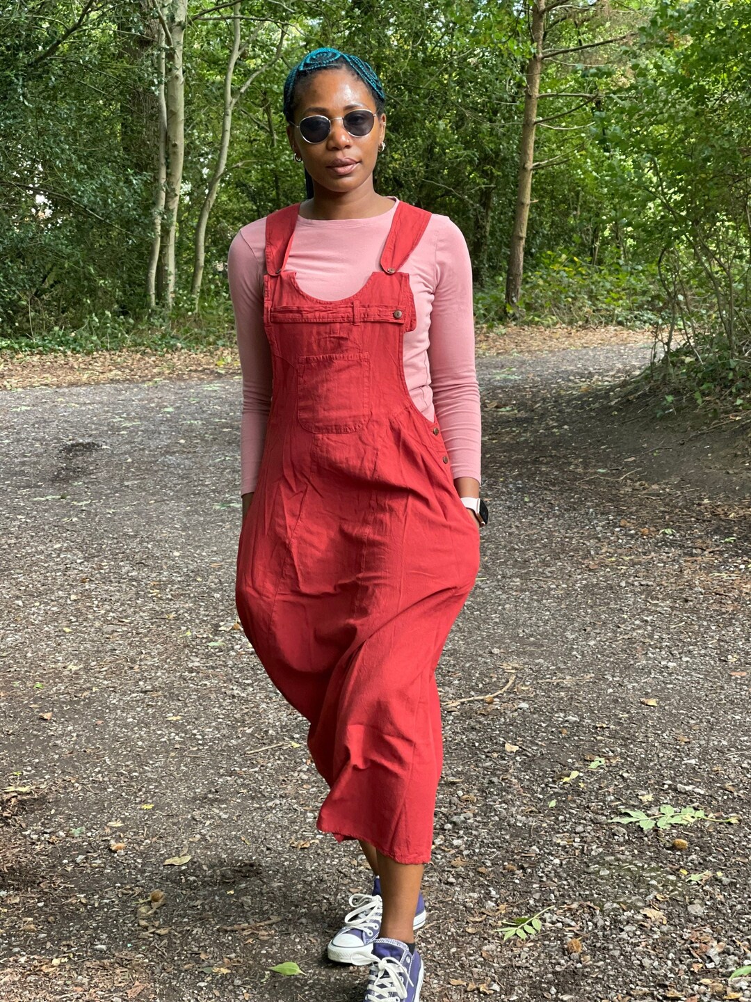 Dungarees Pinafore Dress Baggy Jumpsuit Skirt Hippy Dress With Etsy UK