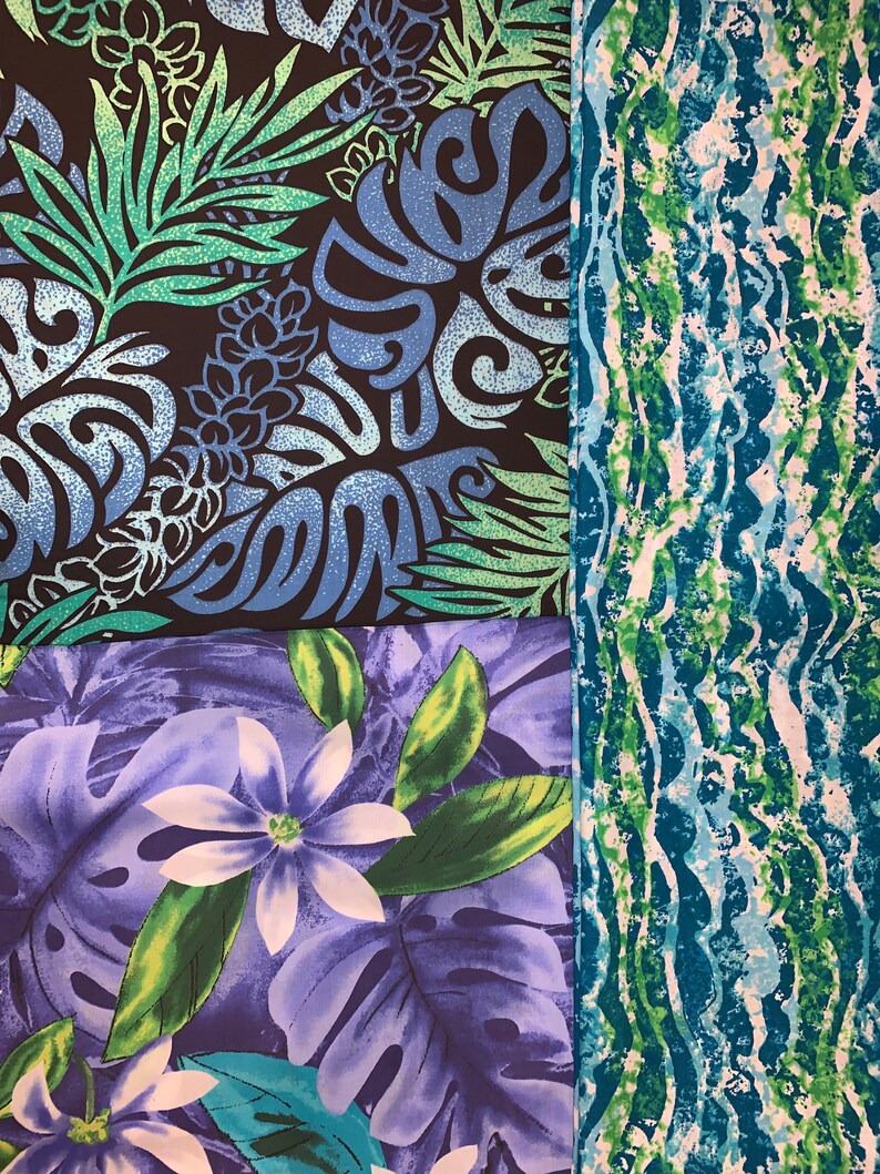 Poly Cotton Tropical Hawaiian Fabric Fat Quarter Etsy