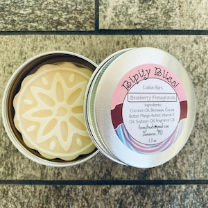 Cranberry Pomegranate Handmade Lotion Bars - Cocoa Butter - Mango Butter - Coconut Oil - Beeswax -  Moisturizing - Fresh Fall Scent