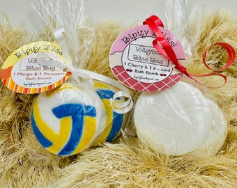 Volleyball Bath Bomb gift set - Homemade sports Bath Fizzies for volleyball players, teams and moms - Customized Team Tag