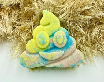 Poop Emoji Bath Bomb scented Monkey Farts a fruity blend made with Coconut Oil and Vitamin E Oil - Homemade Bath Fizzy - Fun Colors for Kids