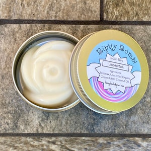 Unscented Handmade All Natural Lotion Bars - Cocoa Butter - Coconut Oil - Beeswax -  Moisturizing for Dry Skin - No Fragrance Added