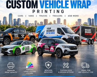 Custom Commercial Vehicle Wrap Printing for Cars, Vans, Trucks & Trailers