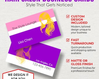 Hair Salon Business Cards Custom, Barber Business Card Printed, Custom Business Card with Logo, Stylist Business Card