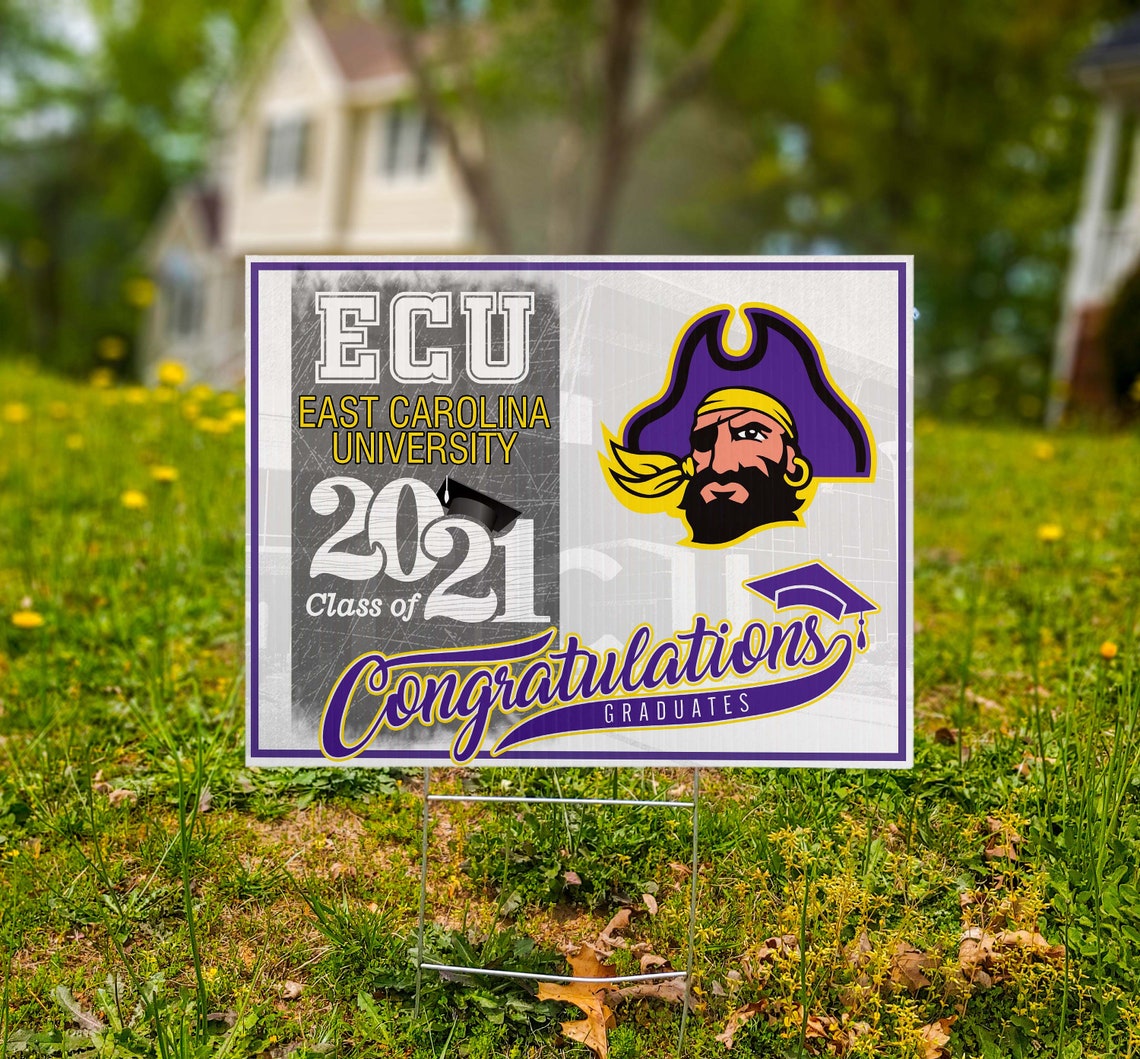 East Carolina University graduation sign class 2021 UV Print Etsy