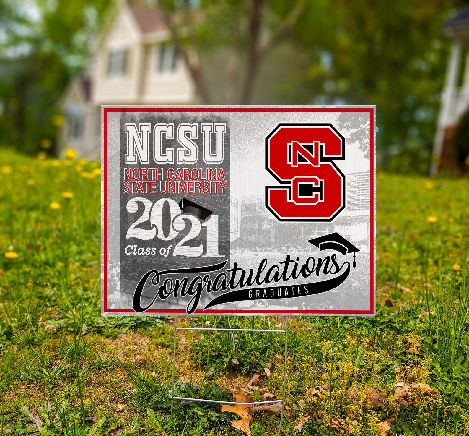 North Carolina State University graduation sign class 2021 UV Etsy